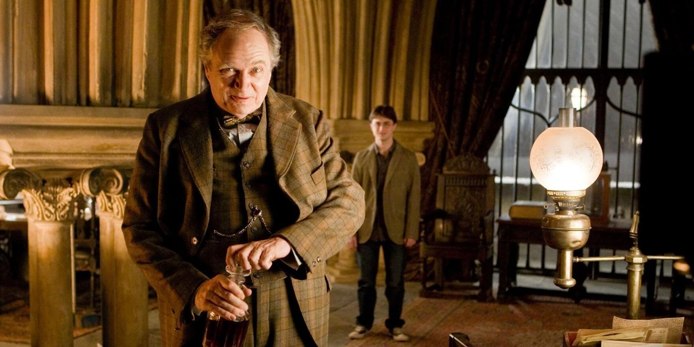 Slughorn talks with Harry in his office