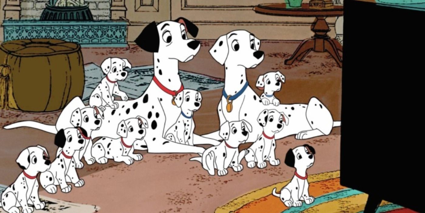 Puppies watching television in 101 Dalmations