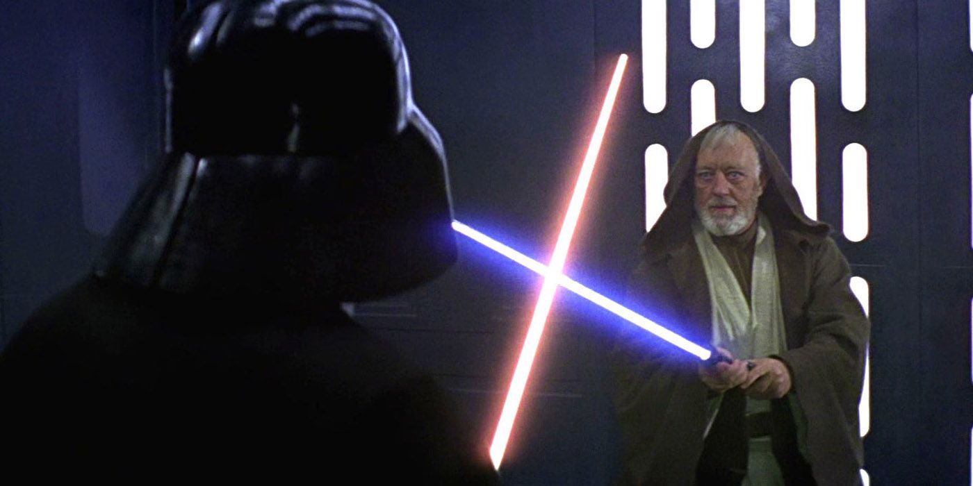 Obi Wan fights Vader in Star Wars