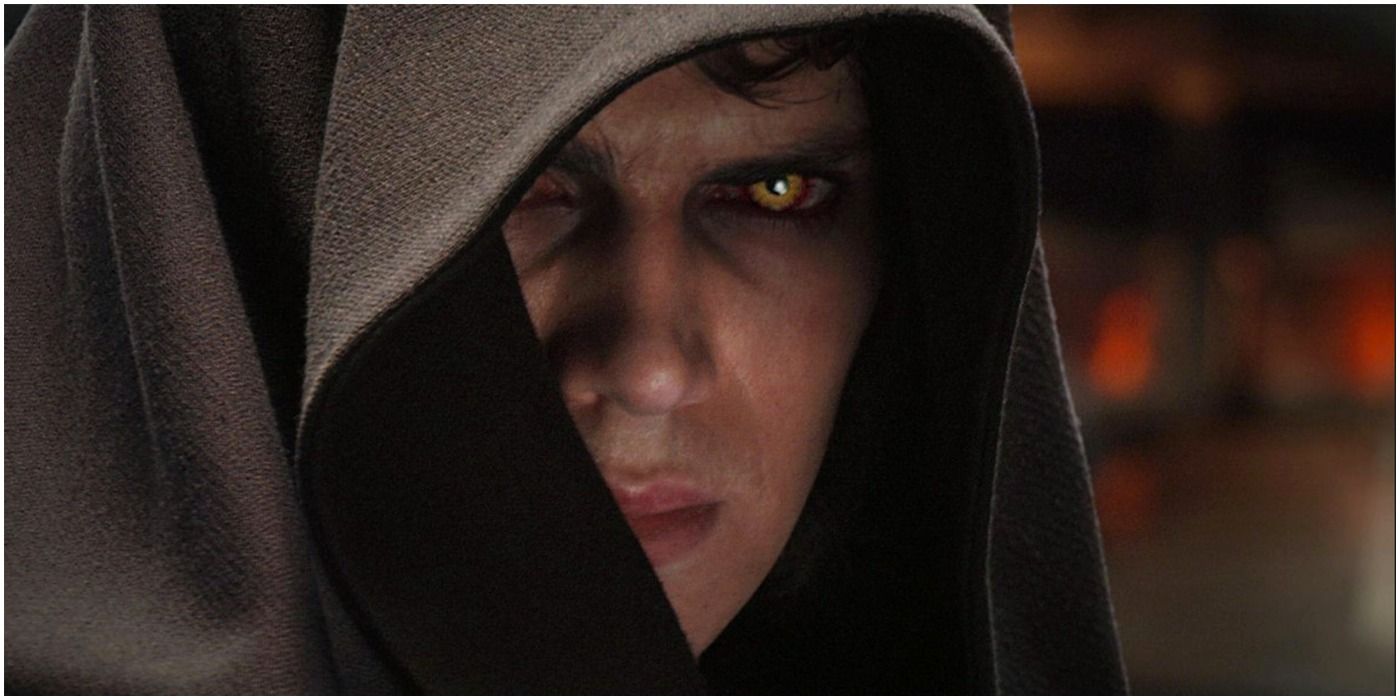 Anakin Skywalker with Sith eyes in Revenge of the Sith.