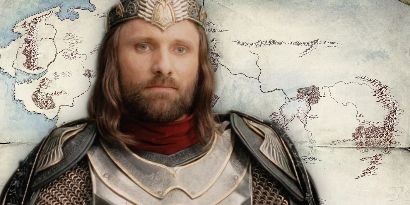 Aragorn and Middle-earth Map