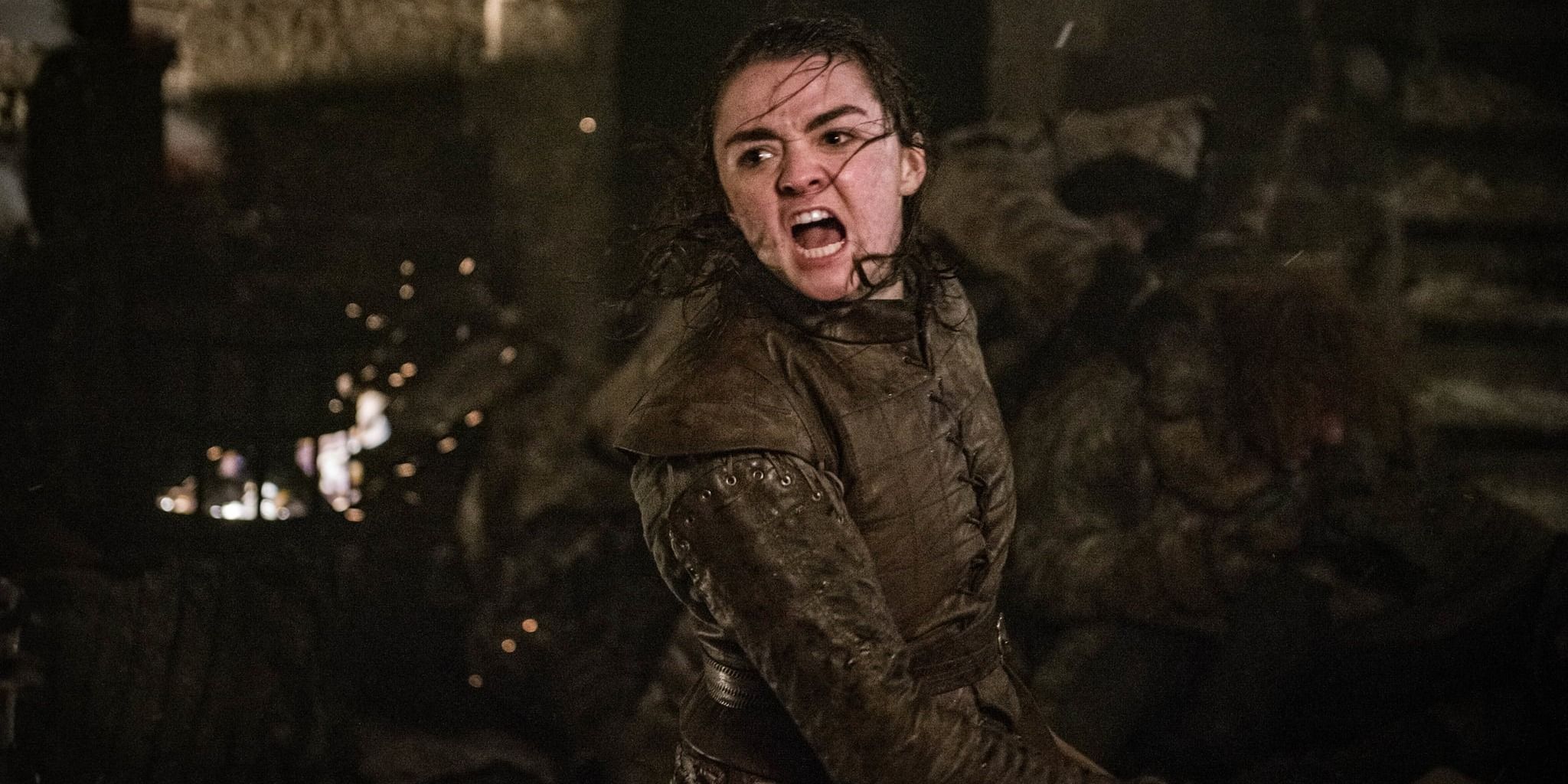 Arya Stark fights in the Battle of Winterfell in Game of Thrones
