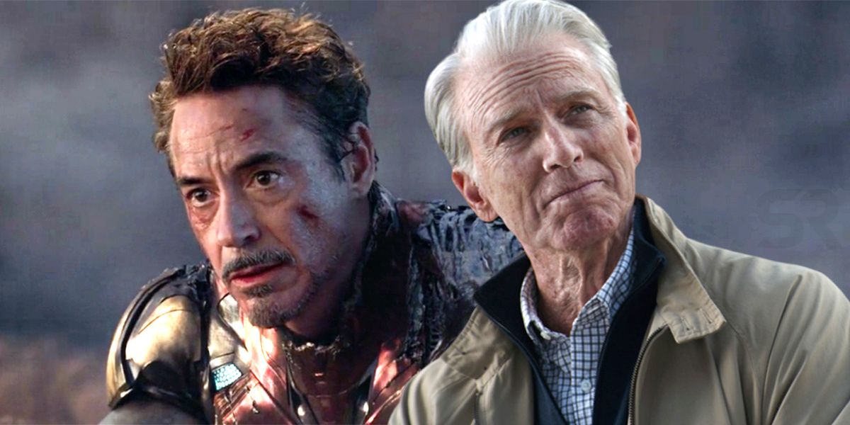 Robert Downey Jr as Iron Man and Chris Evans as Captain America in Avengers: Endgame