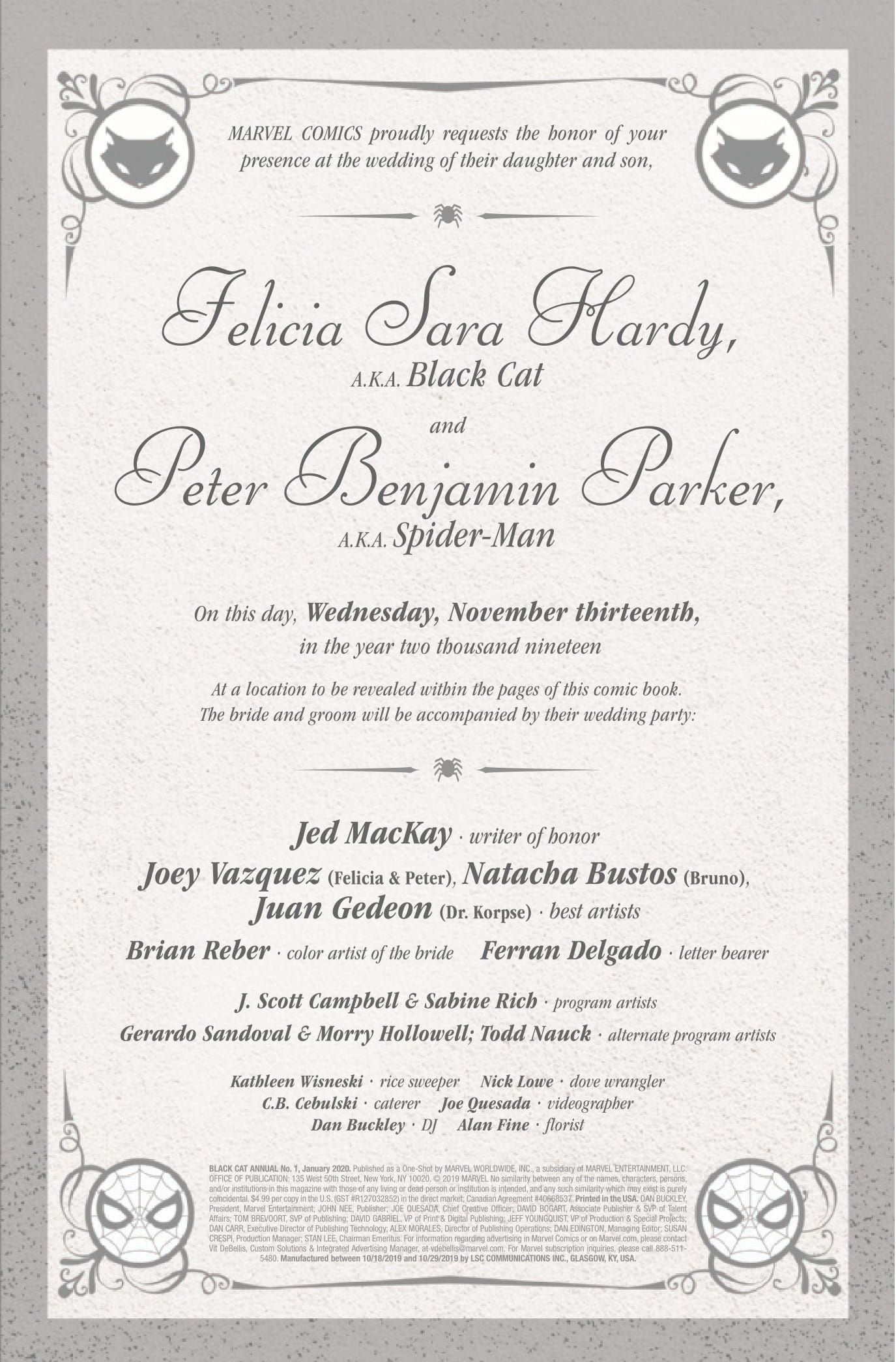 Black Cat Spider-Man Wedding Preview 1
