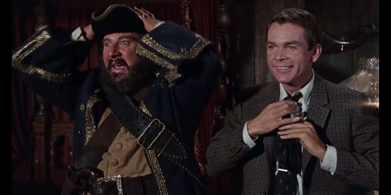 Dean Jones and Peter Ustinov in Blackbeard&rsquo;s Ghost
