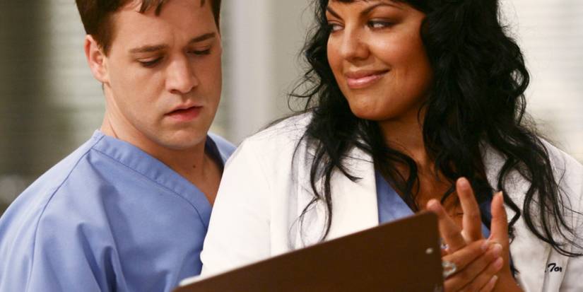 Callie looking at George in Grey’s Anatomy