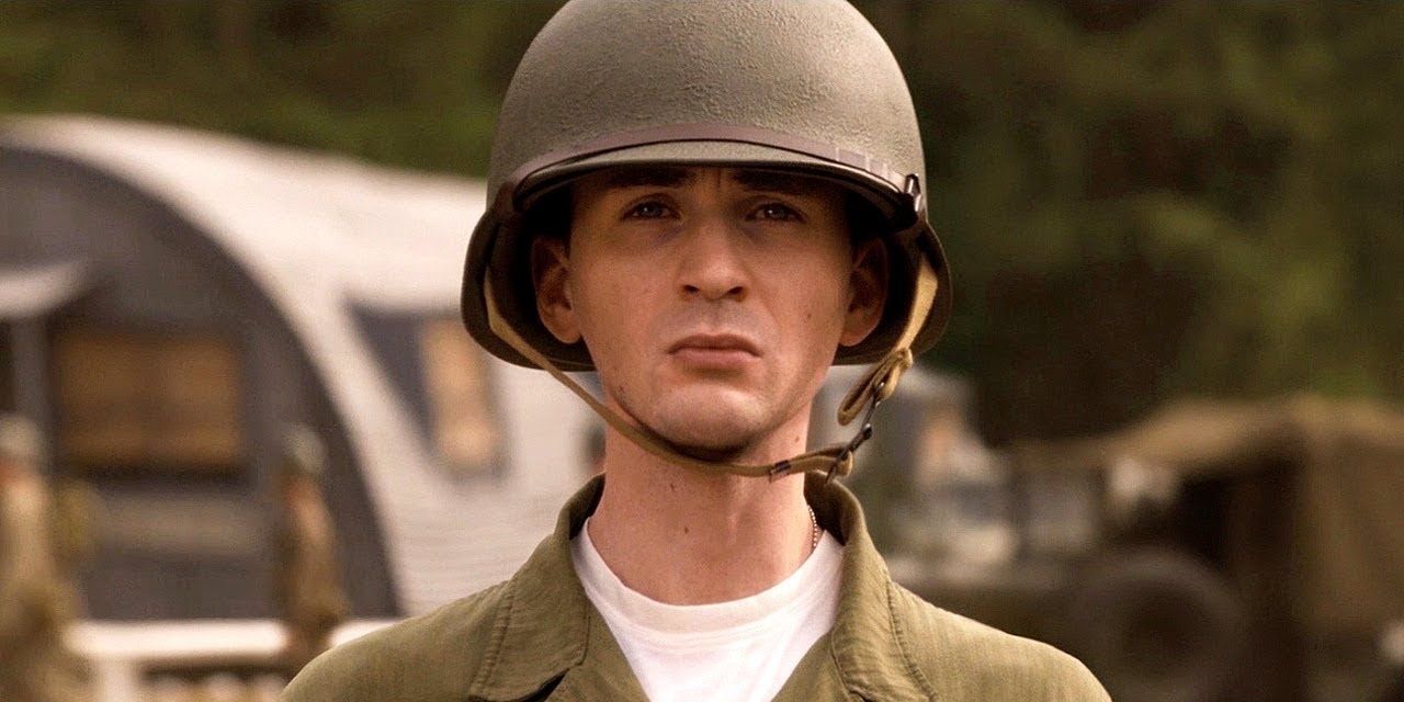 Skinny Steve at the army in Captain America: The First Avenger