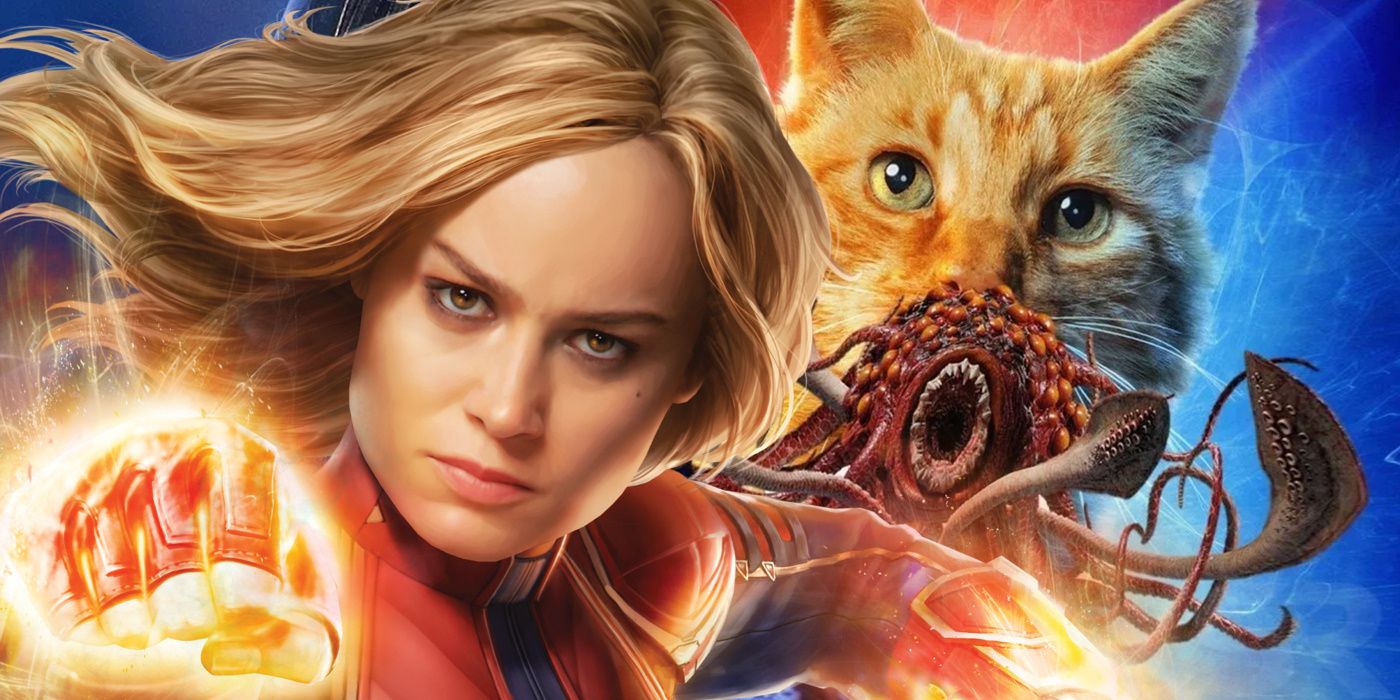 Captain Marvel Alien Cat Attack
