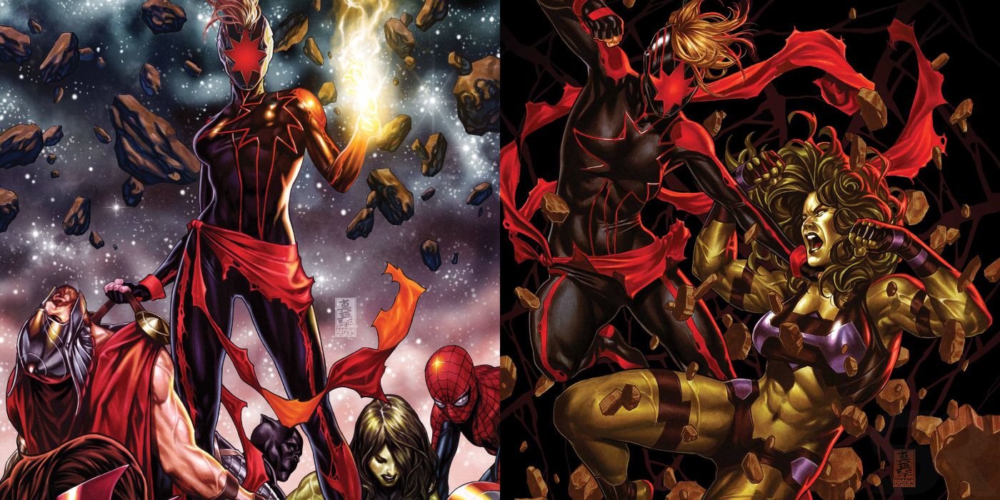 Captain Marvel Evil vs Thor and She-Hulk
