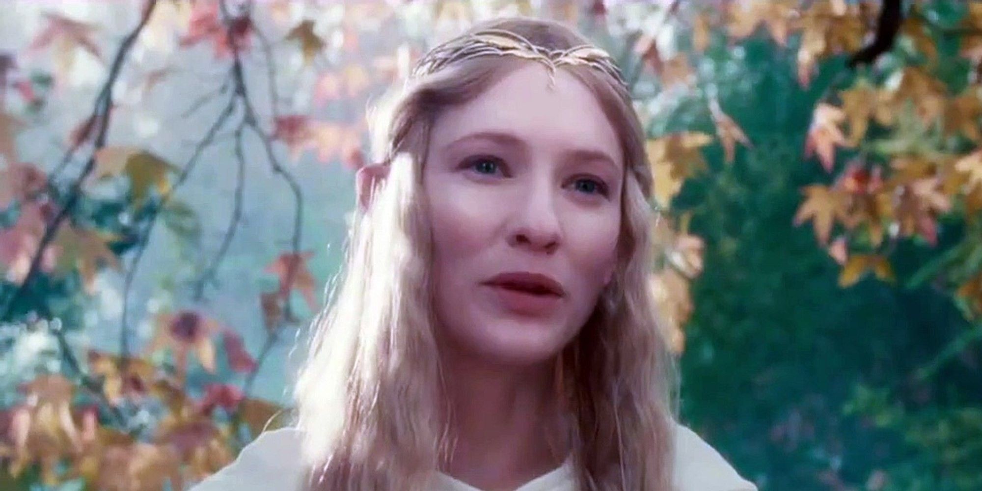 Cate Blanchett as Galadriel in Lord of the Rings Fellowship of the Ring.