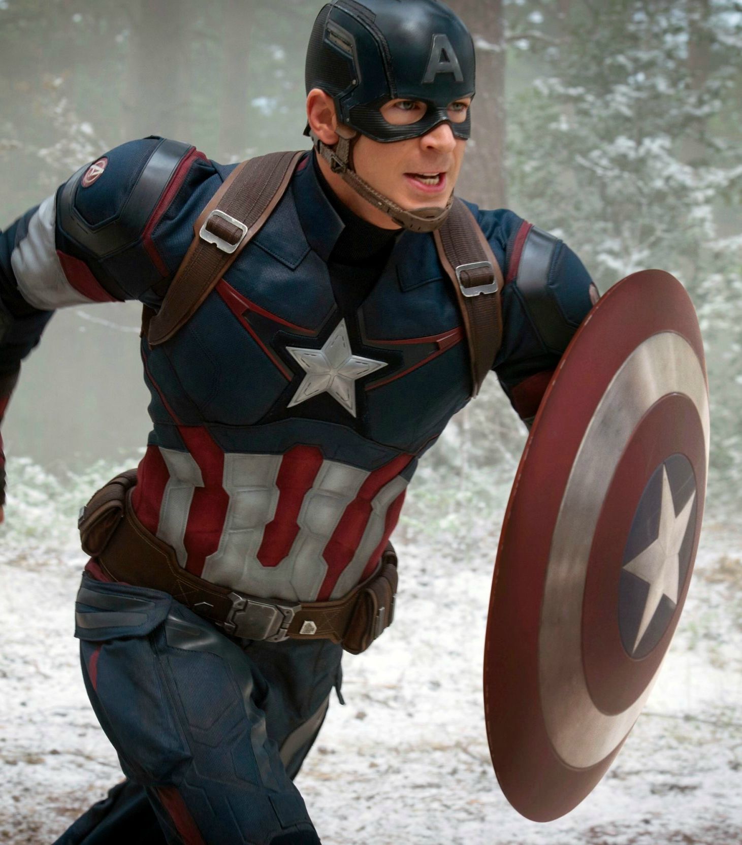 Chris Evans as Captain America in Avengers Endgame Vertical