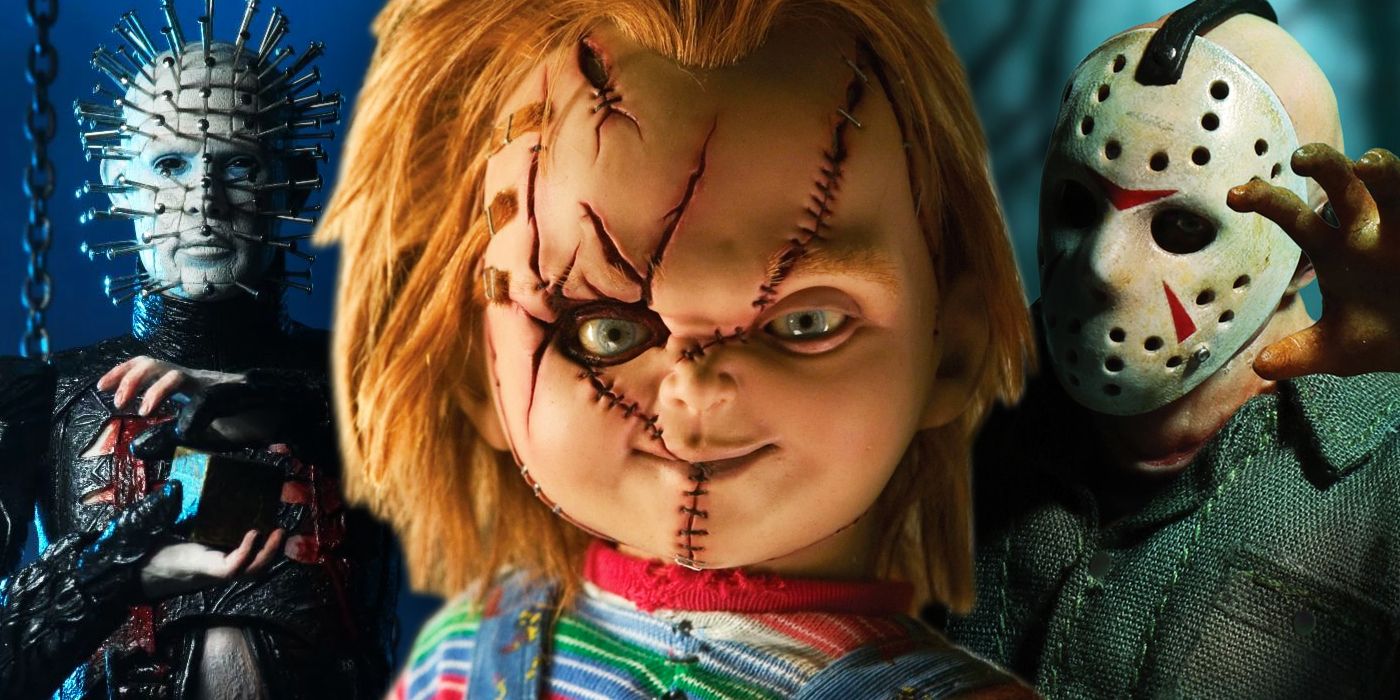Chucky from Child&rsquo;s Play with Pinhead from Hellraiser and Jason from Friday the 13th