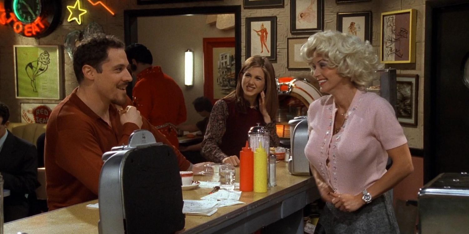 Monica meets Pete at the diner in Friends