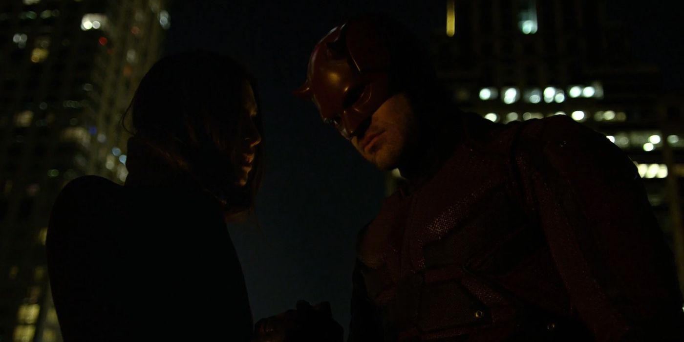 Daredevil perches on a rooftop in Netflix's Daredevil