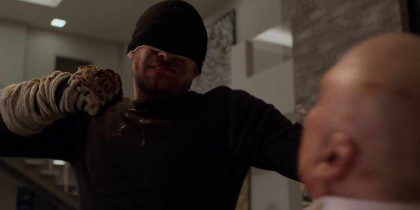 Matt Murdock goes to punch Fisk in Netflix's Daredevil