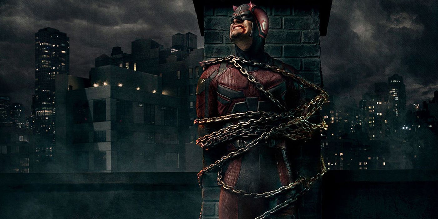 Daredevil wrapped in chains in Netflix's Daredevil