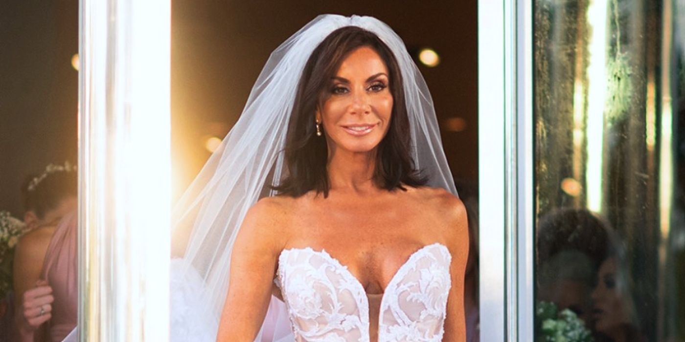 Danielle Staub in her wedding dress and veil on the Real Housewives of New Jersey