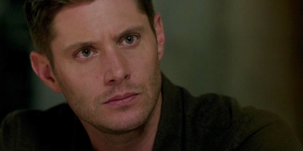 Dean Winchester looking serious in Supernatural