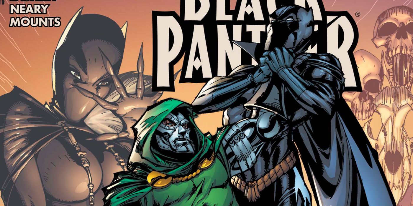 Doctor Doom attacks Black Panther in Marvel Comics.