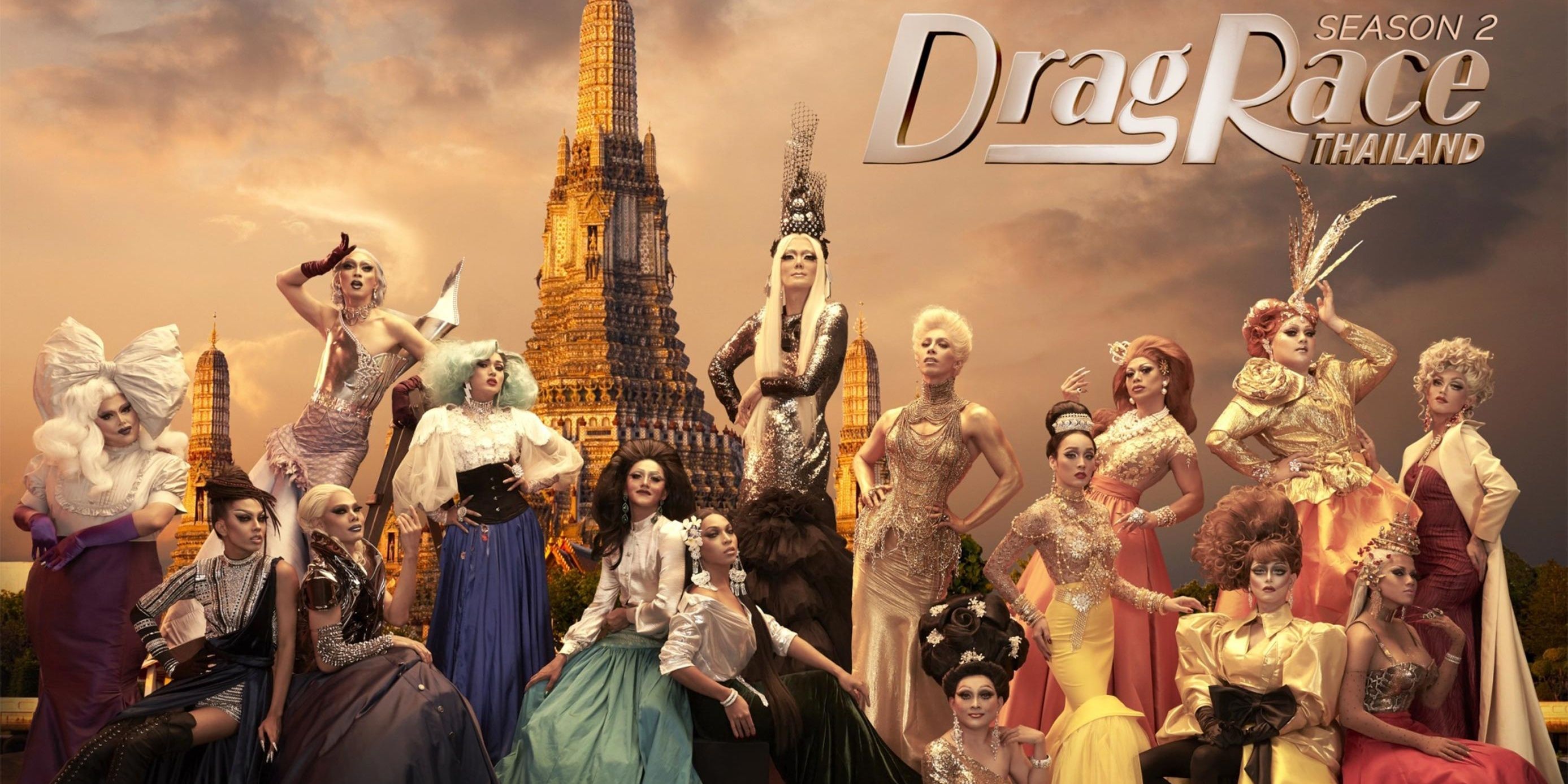 Tiro do elenco de Drag Race Thailand com logotipo