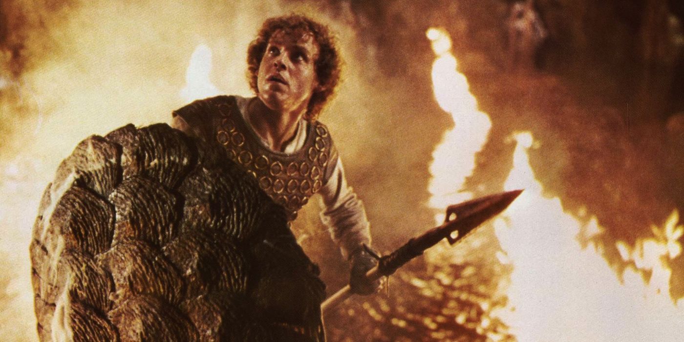 Dragonslayer's Galen with a spear and shield in the 1981 movie