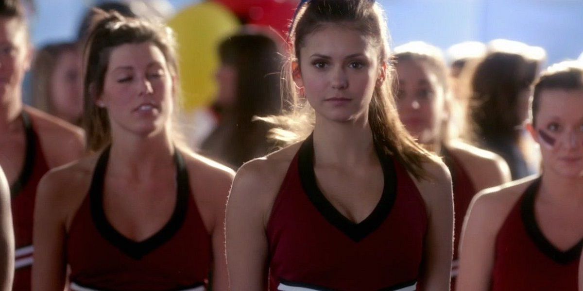 Elena cheerleading in The Vampire Diaries