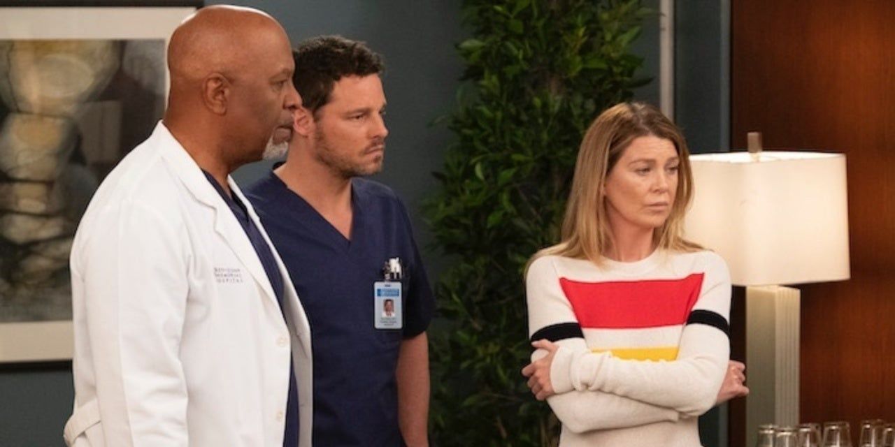 Richard, Alex, and Meredith stand at the hospital on Grey&rsquo;s Anatomy