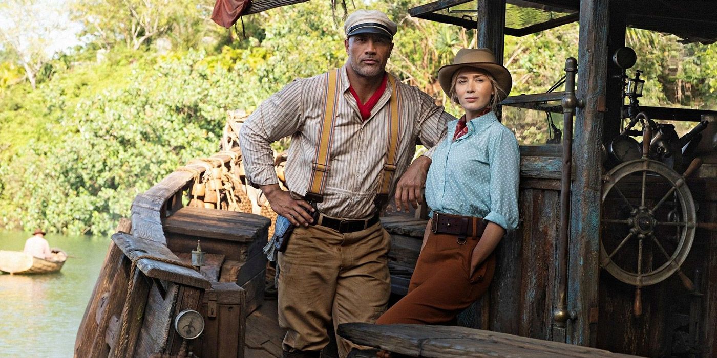 Captain Wolff and Dr. Houghton on board a ship in Jungle Cruise