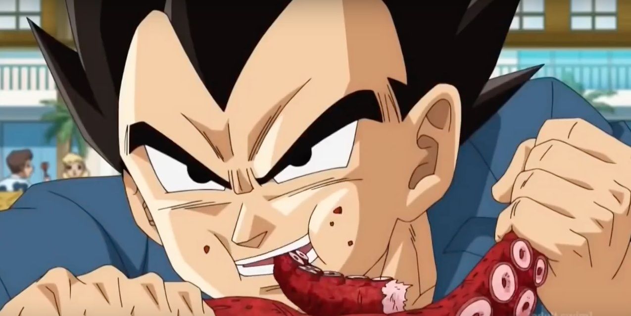     Vegeta threatens to eat all the octopuses.