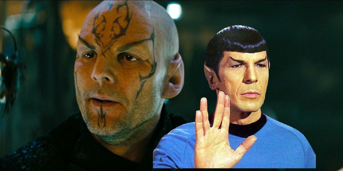 Eric Bana as Nero and Leonard Nimoy as Spock in Star Trek