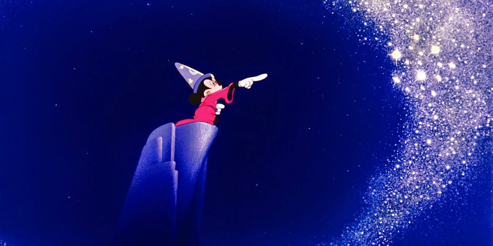 Wizard Mickey casts a spell in Fantasia