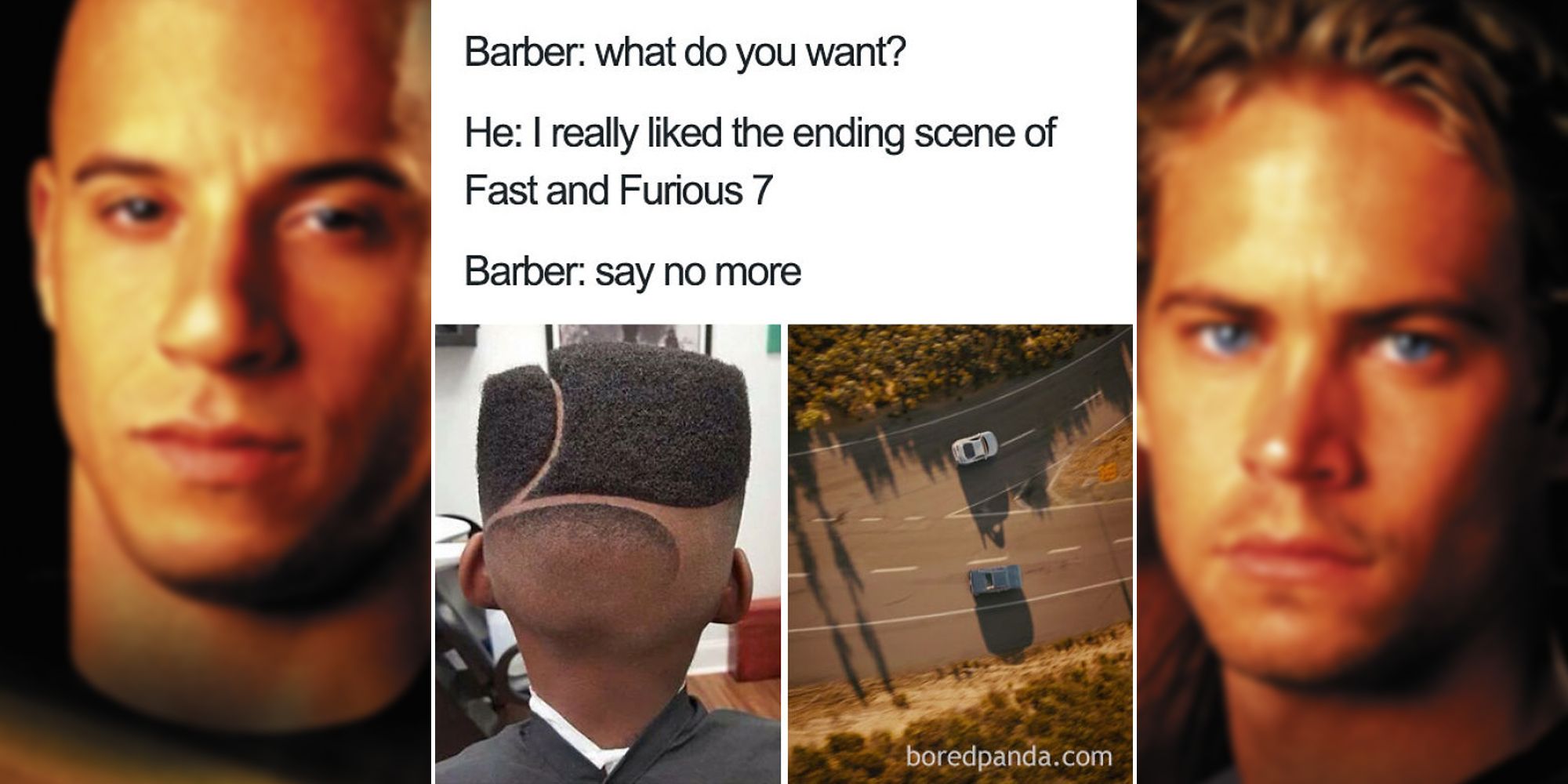 Fast and Furious 7 Barber Meme