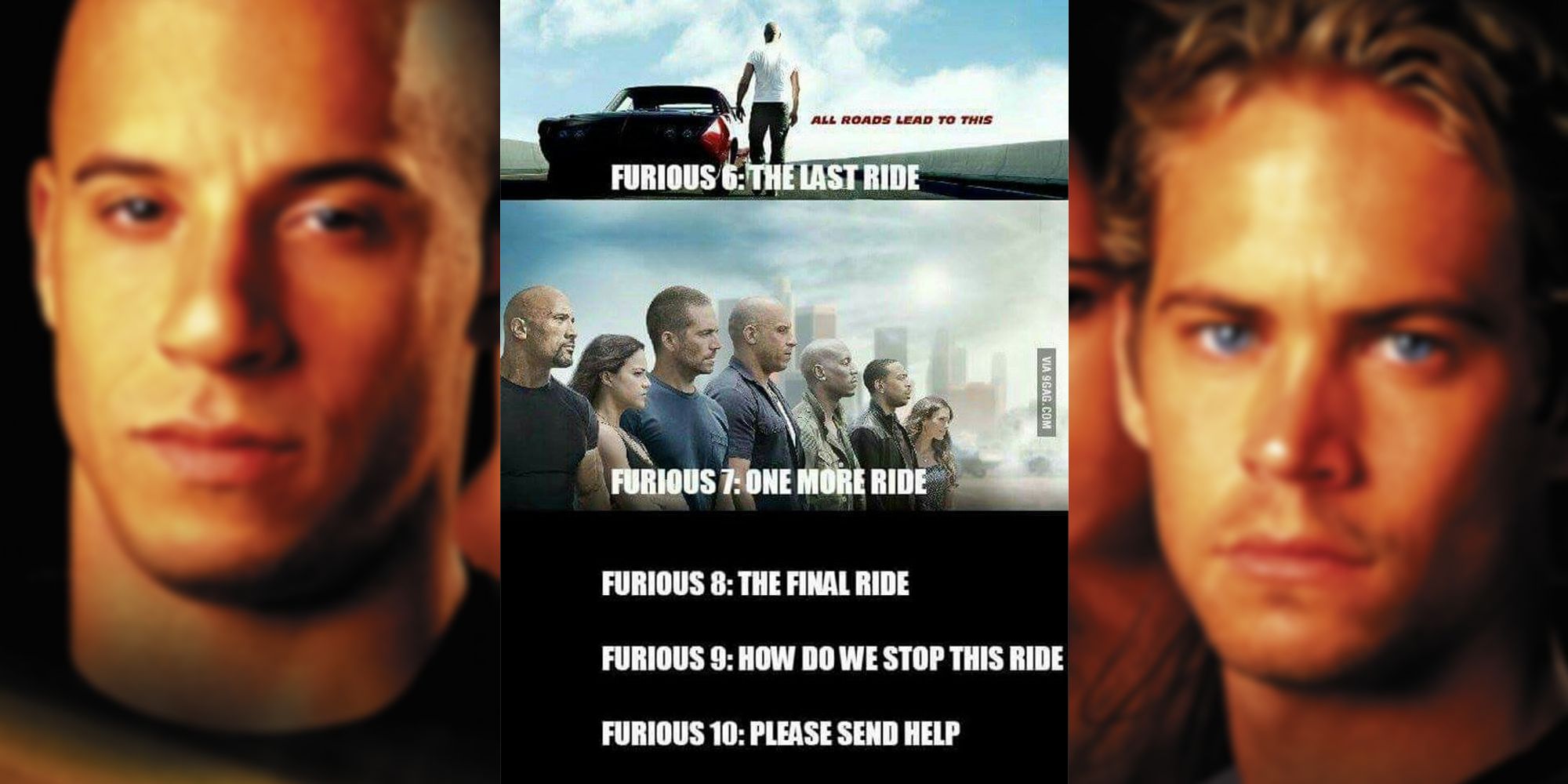 A meme about the many Fast and Furious sequels.