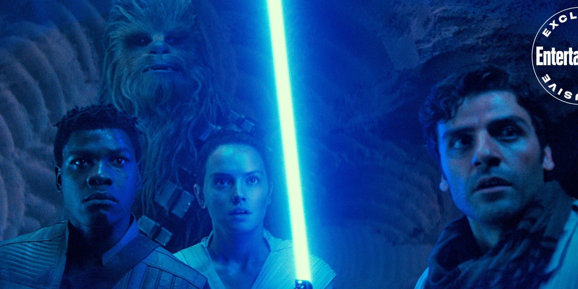 Finn Chewbacca Rey and Poe in Star Wars The Rise of Skywalker cropped