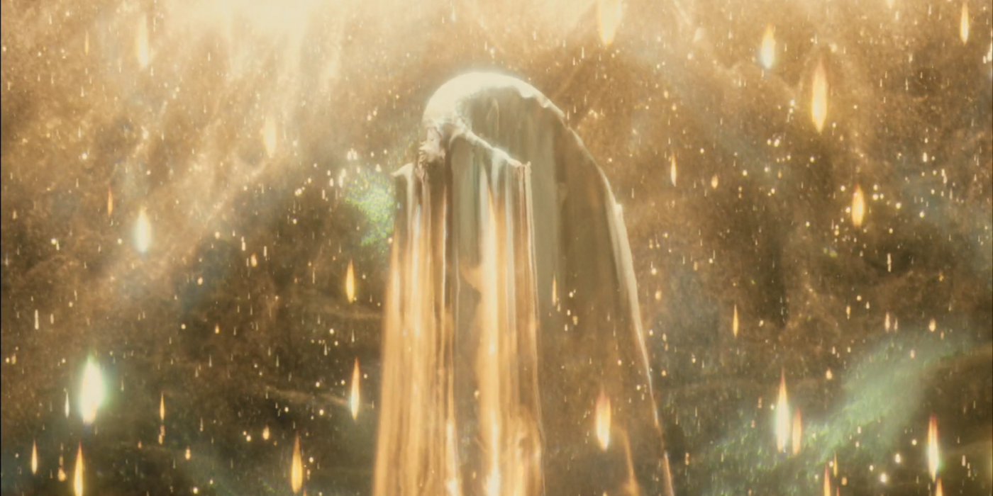 Tommy engulfed in the explosion of the dying star in The Fountain