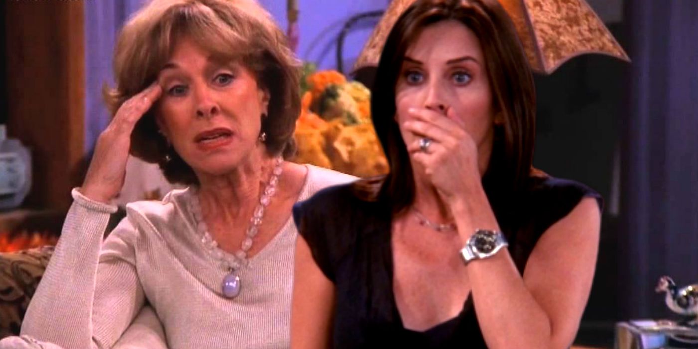 Imagem mesclada mostrando Judy e Monica Geller em Friends.