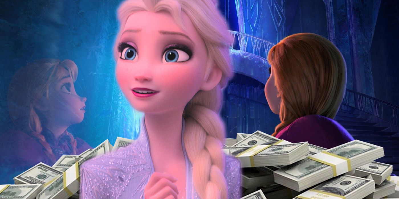Frozen Anna and Elsa with money