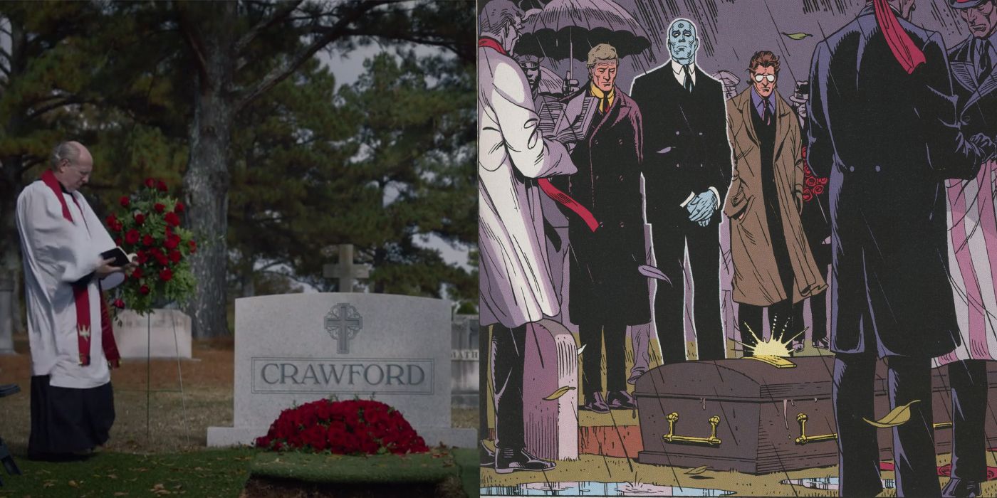 Watchmen Comic TV Comparison Funeral Scene