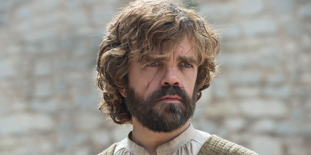 Tyrion Lannister squinting while looking into the distance in GOT