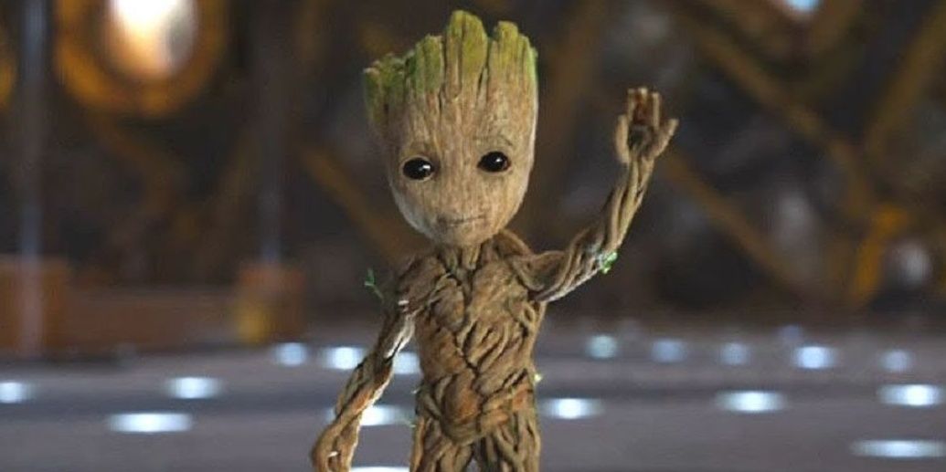 Baby Groot waves in Guardians of the Galaxy 2