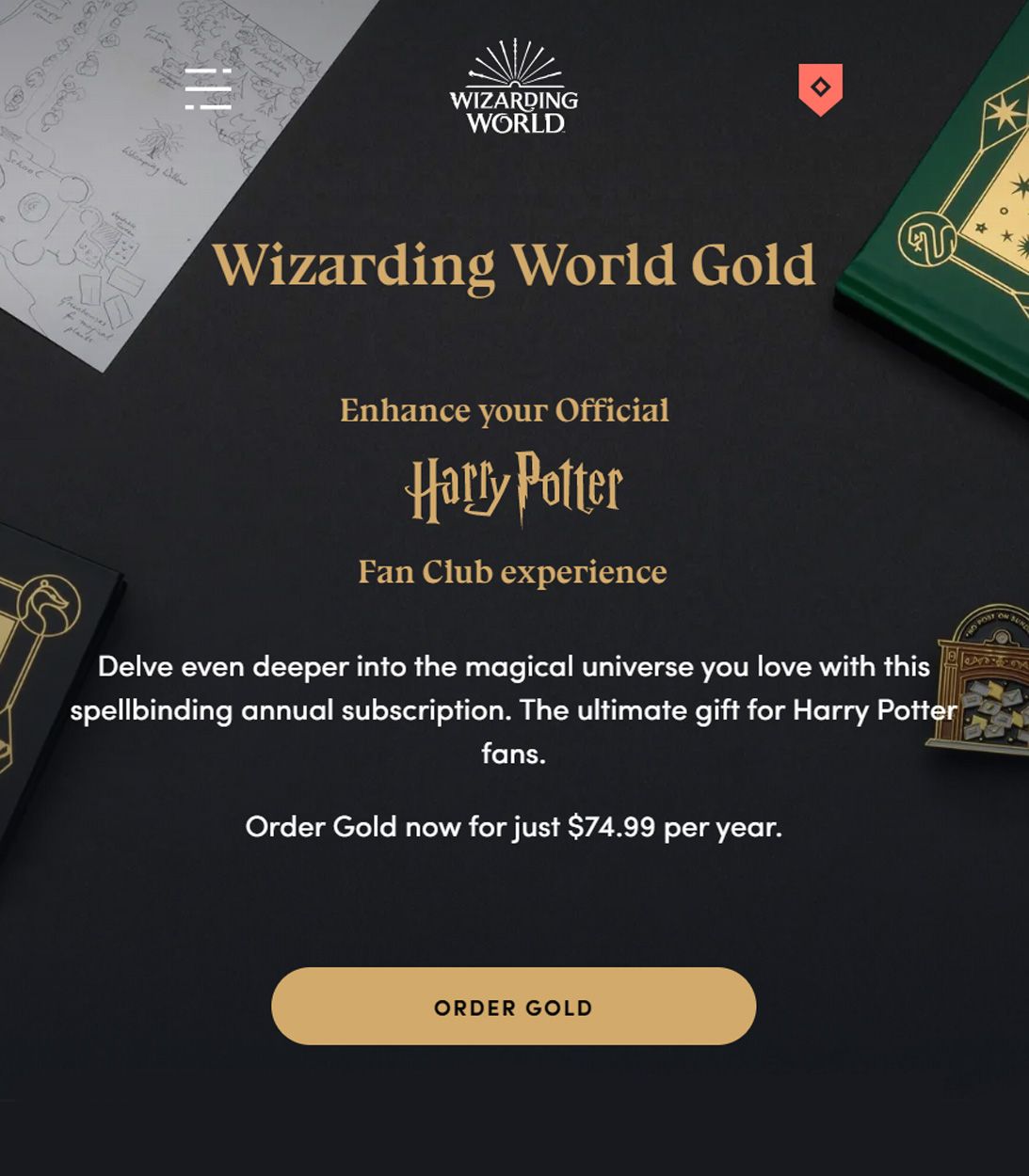 Harry Potter Wizarding World Gold Vertical