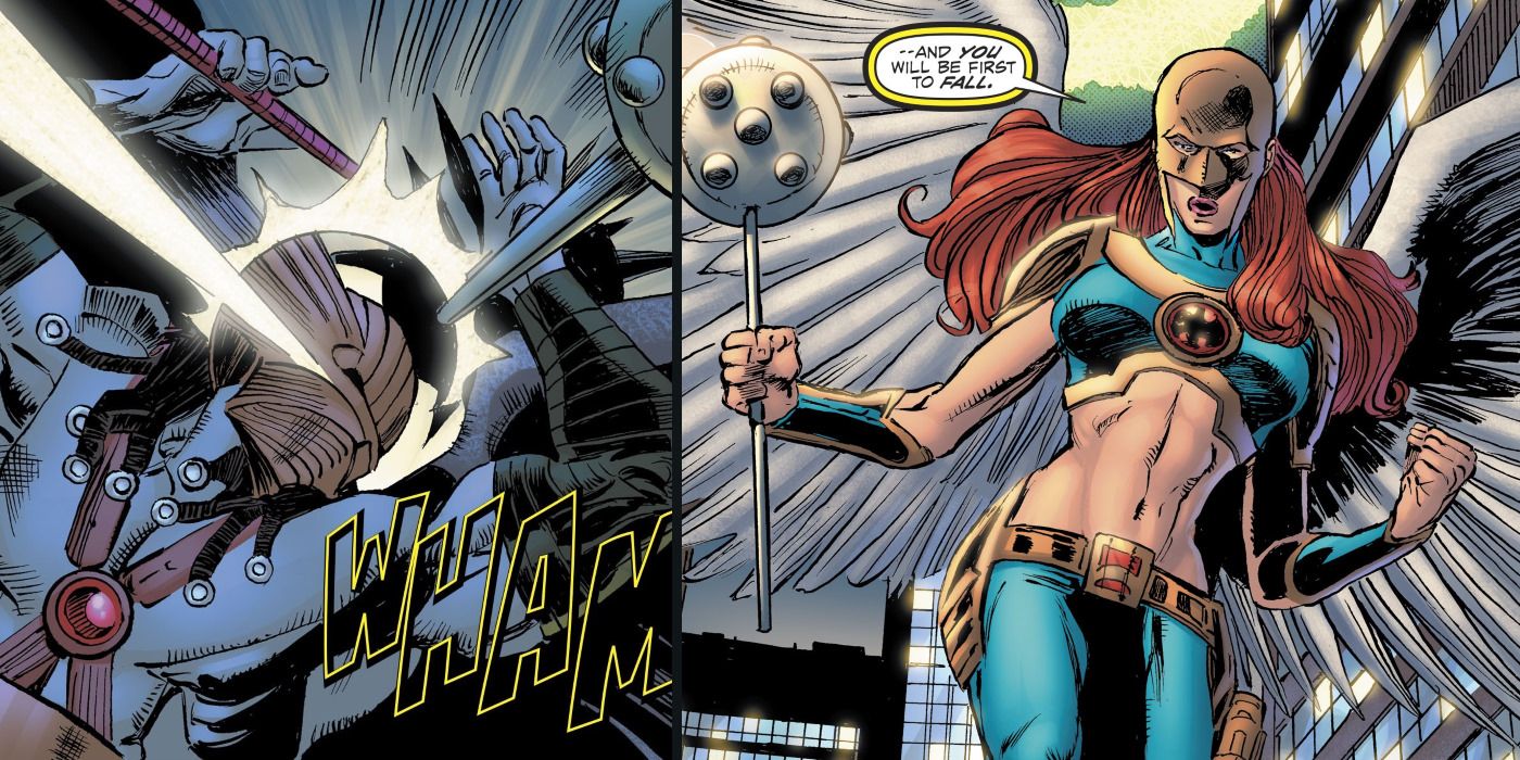 Hawkwoman Return Against Sky Tyrant