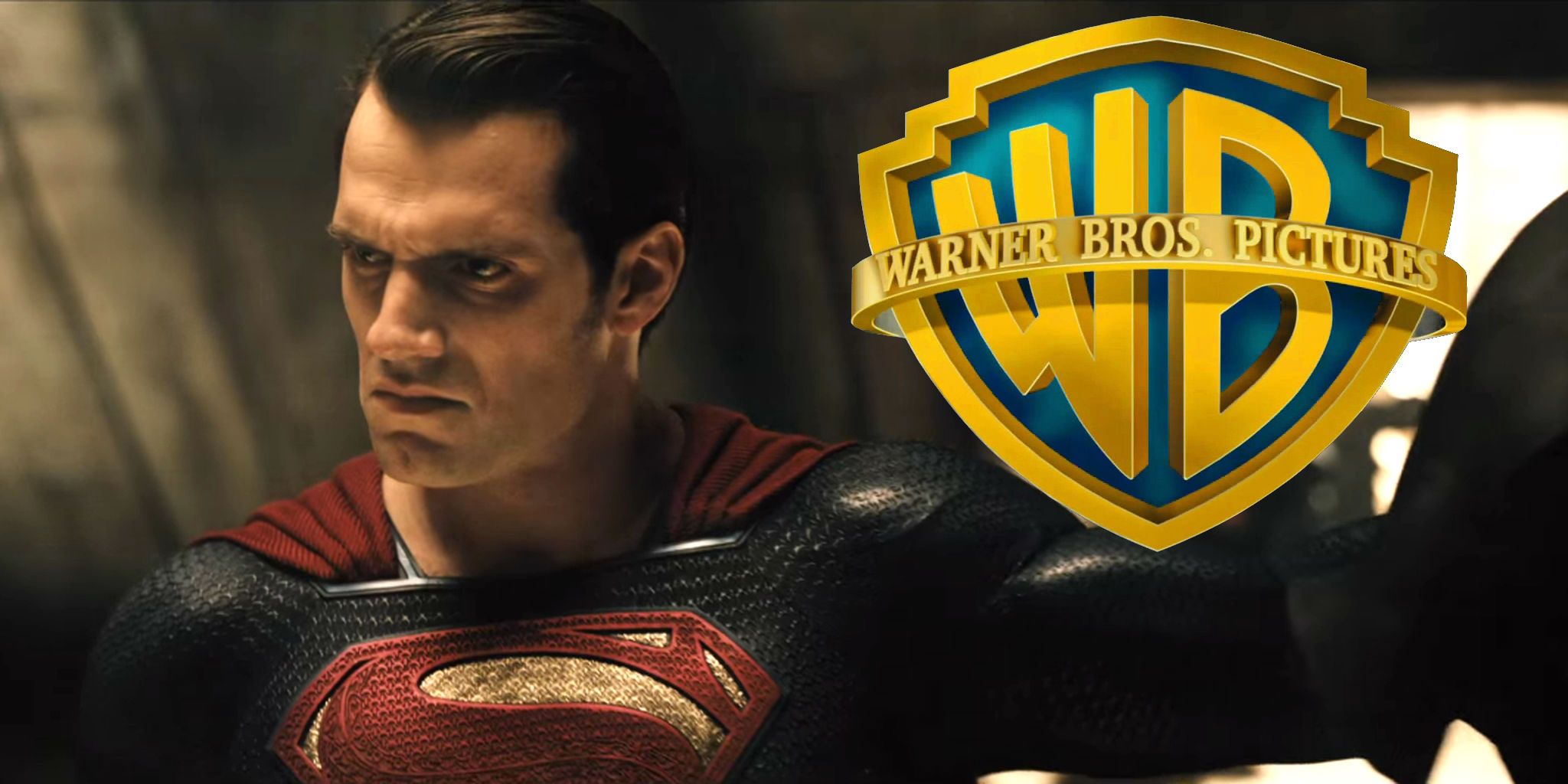 Henry Cavill as Clark Kent Superman in Justice League Warner Bros logo