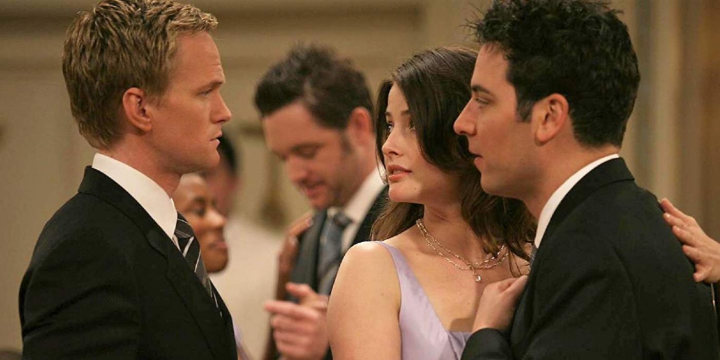 Barney talking to Ted and Robin in How I Met Your Mother.