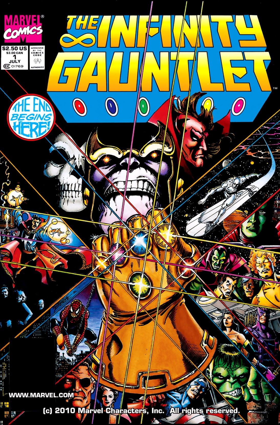 Infinity Gauntlet Thanos Comic Cover Vertical