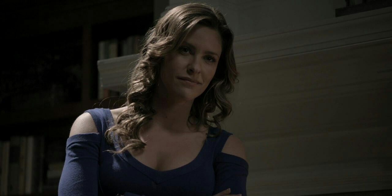An image of Kate Argent looking smug in Teen Wolf