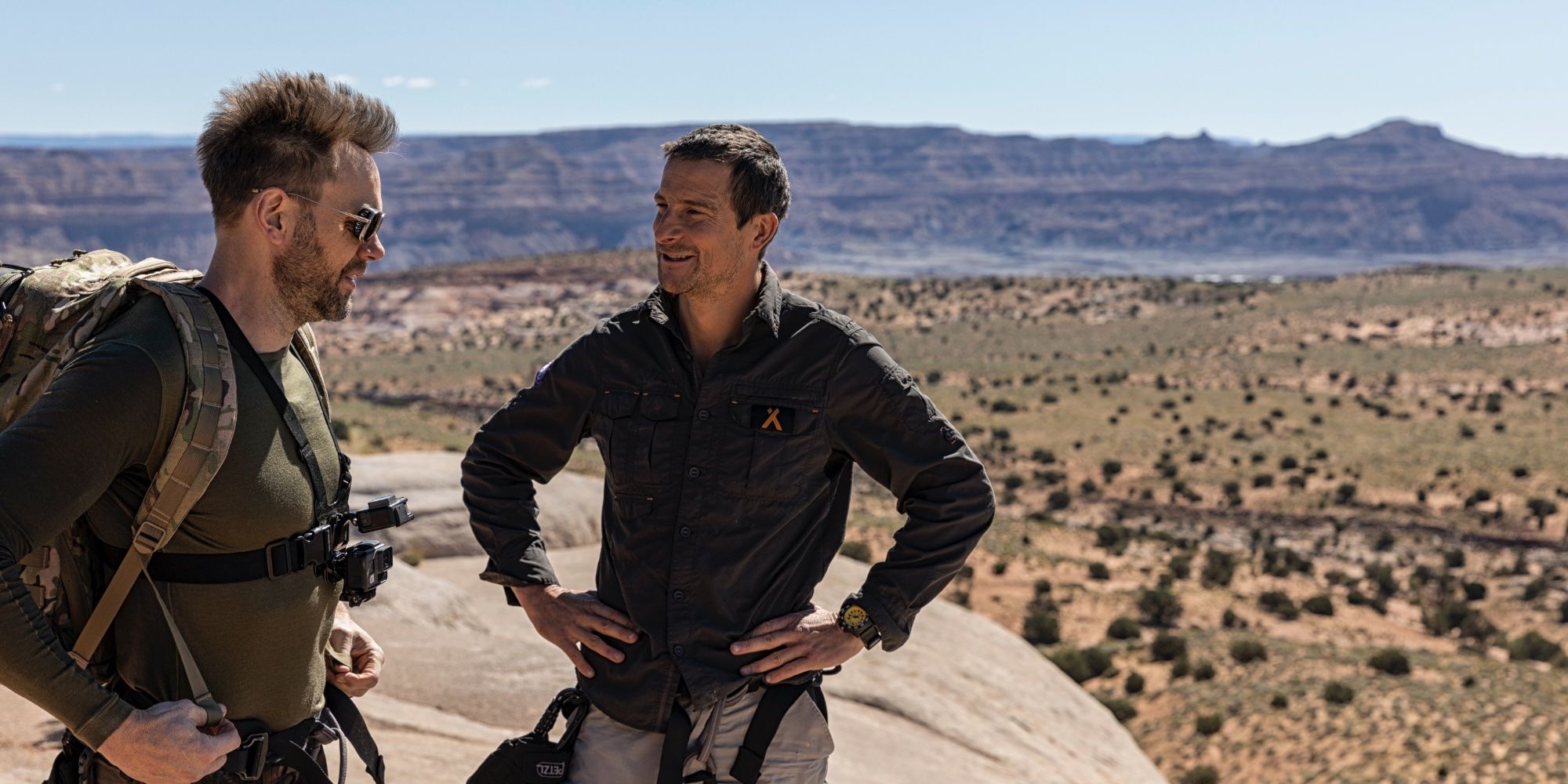 Joel McHale and Bear Grylls in Running Wild Season 5 National Geographic