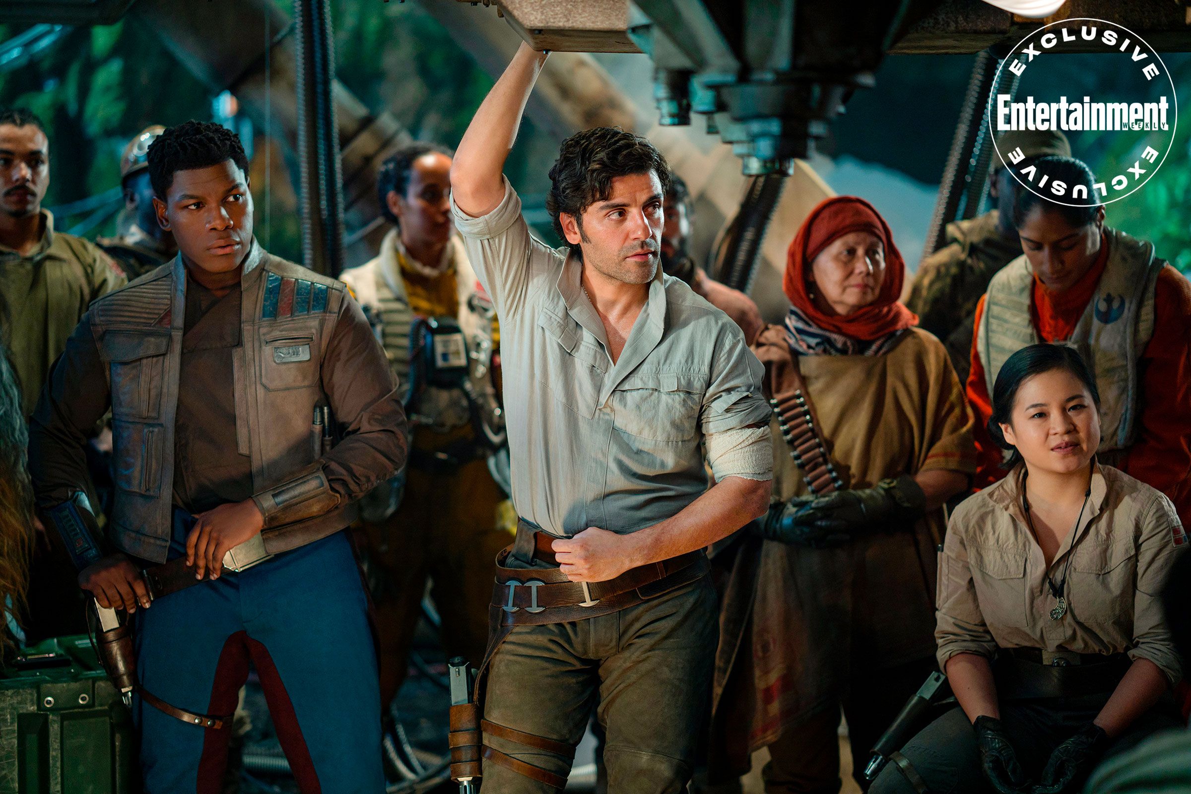 John Boyega Oscar Isaac and Kelly Marie Tran in Star Wars The Rise of Skywalker
