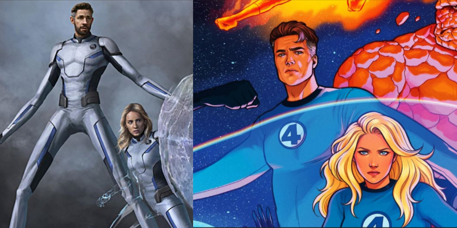 John Krasinski and Emily Blunt Fantastic Four artwork