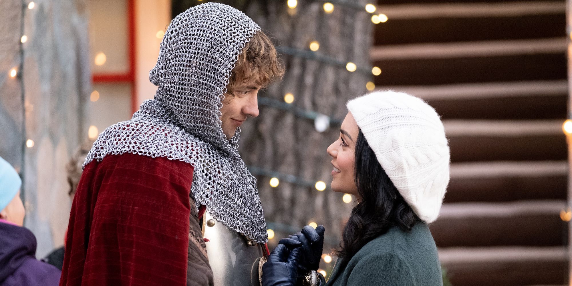 Josh Whitehouse and Vanessa Hudgens in The Knight Before Christmas